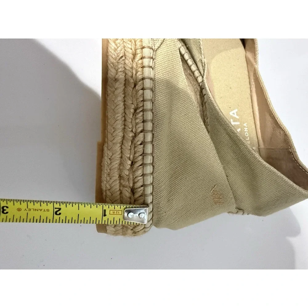 VISCATA‎ Handmade in Spain Rascassa Flat Canvas Espadrilles Nude Beige Y